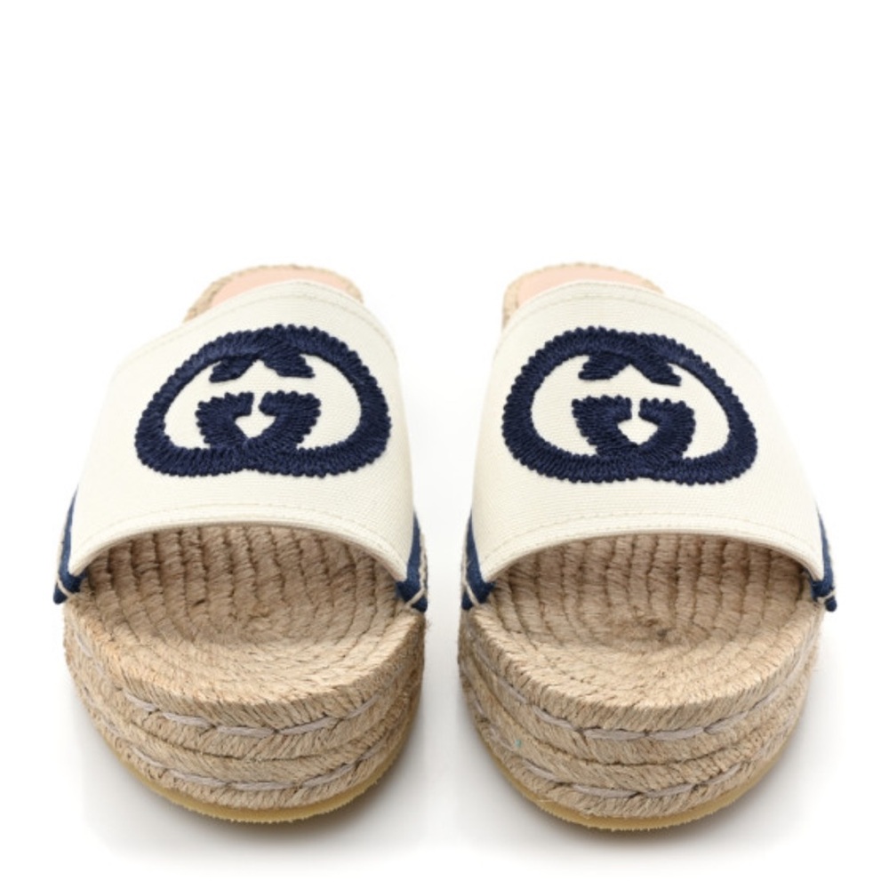 Gucci Cream and Blue Espadrilles for Effortless Style - Size 41